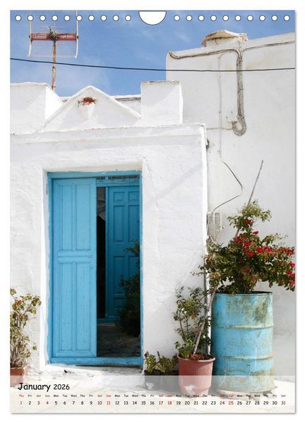 Produktbild: Greek Doors (Wall Calendar 2026 DIN A4 portrait), CALVENDO 12 Month Wall Calendar