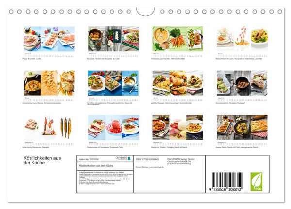 Produktbild: K&ouml;stlichkeiten aus der K&uuml;che (Wandkalender 2026 DIN A4 quer), CALVENDO Monatskalender