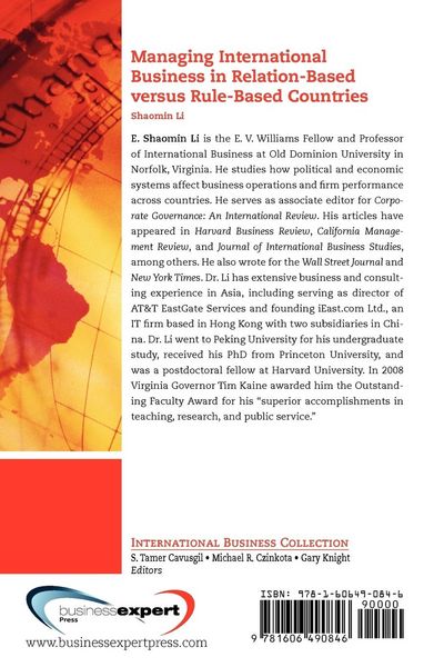 Produktbild: Managing International Business in Relation-Based versus Rule-Based Countries