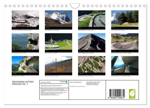 Produktbild: Alpenp&auml;sse auf dem Rennrad Vol. 1 (Wandkalender 2027 DIN A4 quer), CALVENDO Monatskalender