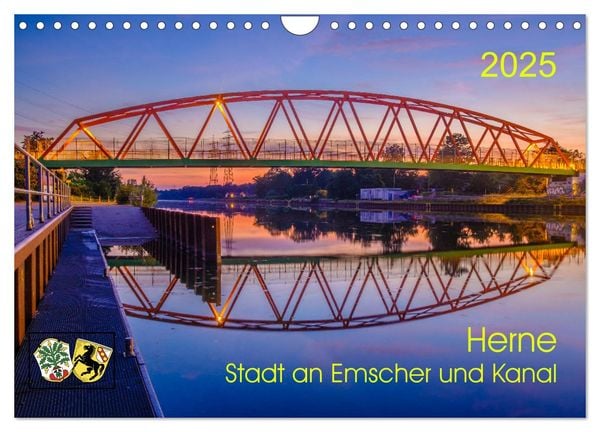 Herne: Stadt an Emscher und Kanal (Wandkalender 2025 DIN A4 quer), CALVENDO Monatskalender