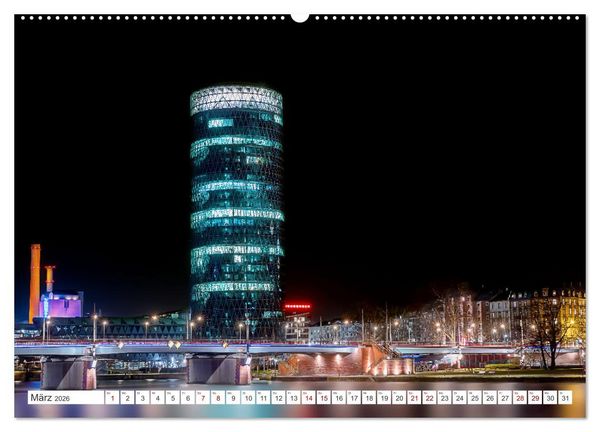 Produktbild: Frankfurt am Main - at night (Wandkalender 2026 DIN A2 quer), CALVENDO Monatskalender