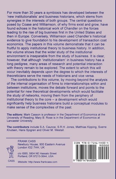 Produktbild: Institutions and the Evolution of Modern Business