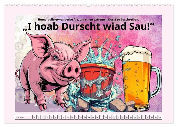 Produktbild: Bayerisch - Liebevoll derb (Wandkalender 2026 DIN A2 quer), CALVENDO Monatskalender