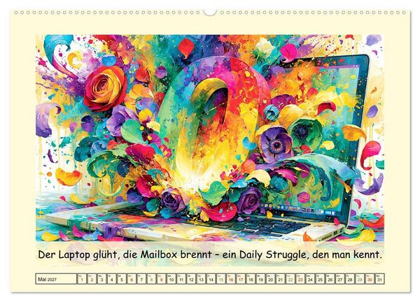 Produktbild: Bunter Office-Wahnsinn. Denglish und Daily Struggles (Wandkalender 2027 DIN A2 quer), CALVENDO Monatskalender