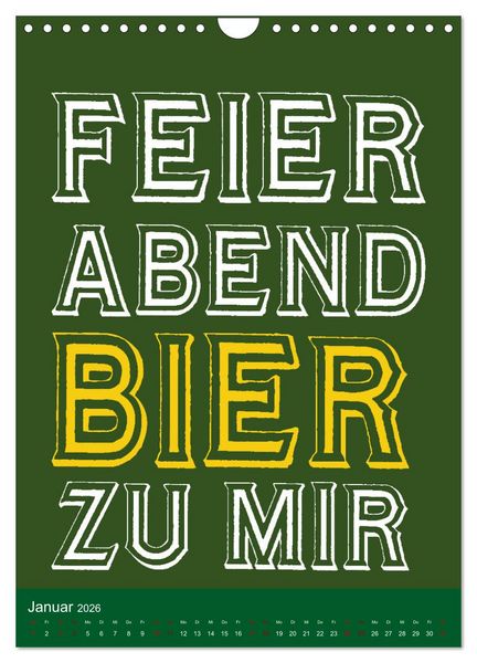 Produktbild: BIER Wandkalender -Trinken mit Stil (Wandkalender 2026 DIN A4 hoch), CALVENDO Monatskalender