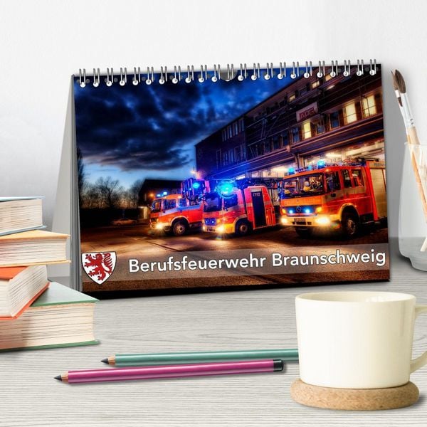 Produktbild: Berufsfeuerwehr Braunschweig (Tischkalender 2026 DIN A5 quer), CALVENDO Monatskalender