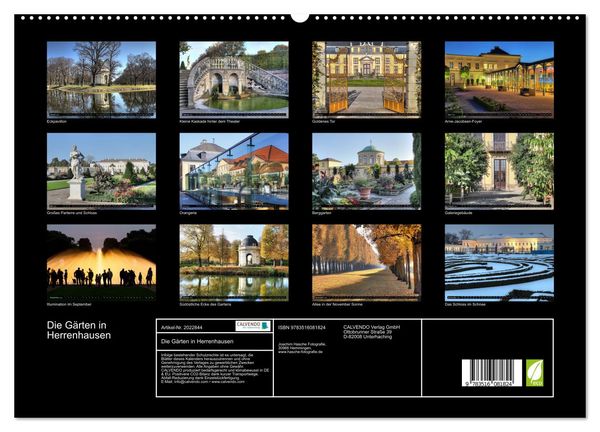 Produktbild: Die G&auml;rten in Herrenhausen (hochwertiger Premium Wandkalender 2026 DIN A2 quer), Kunstdruck in Hochglanz