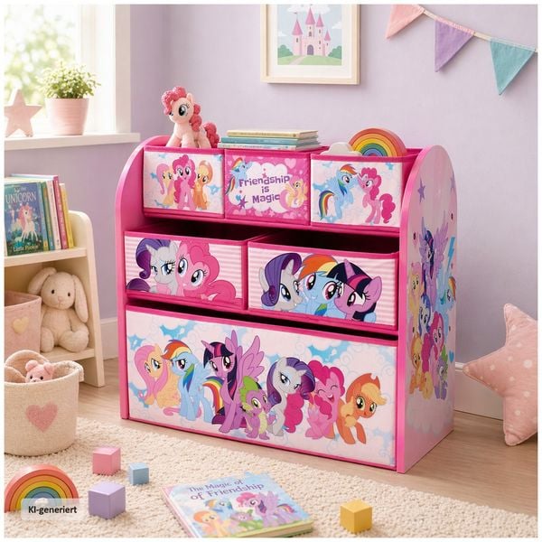 Produktbild: HTI-Living My Little Pony Aufbewahrungsregal Kinder 3-st&ouml;ckig mit Boxen