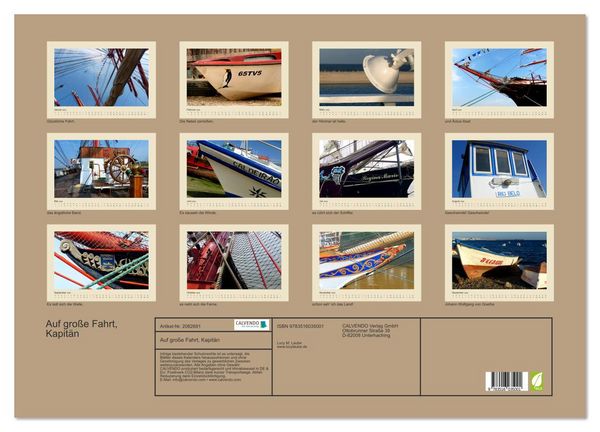 Produktbild: Auf gro&szlig;e Fahrt, Kapit&auml;n (Wandkalender 2026 DIN A2 quer), CALVENDO Monatskalender