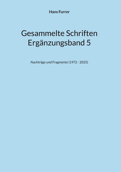 Produktbild: Gesammelte Schriften ErgBd 5