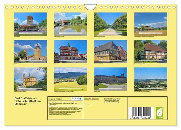 Produktbild: Bad Staffelstein - historische Stadt am Obermain (Wandkalender 2026 DIN A4 quer), CALVENDO Monatskalender