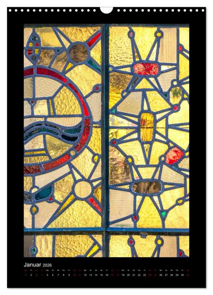 Produktbild: Kirchenfenster - Sakrale Glaskunst (Wandkalender 2026 DIN A3 hoch), CALVENDO Monatskalender