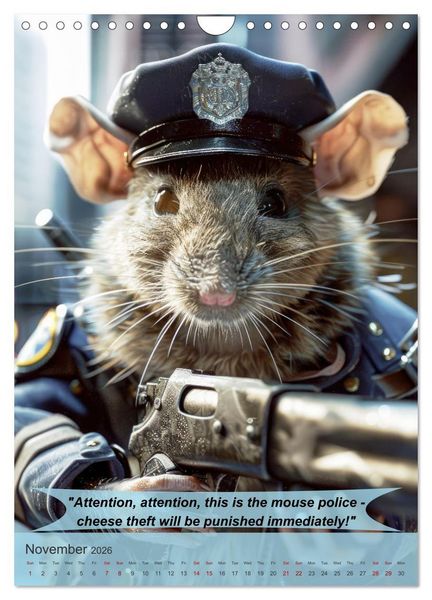 Produktbild: Animalistic and funny police officers (Wall Calendar 2026 DIN A4 portrait), CALVENDO 12 Month Wall Calendar