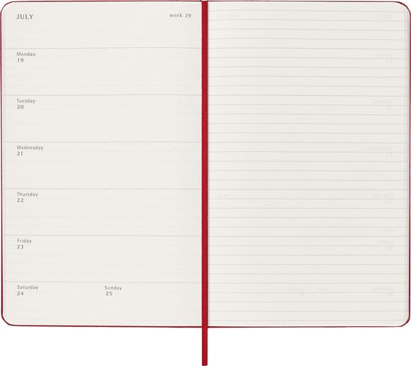 Produktbild: Moleskine 18 Monate Wochen Notizk. 26/27 A5 1W=1S Geb Rot