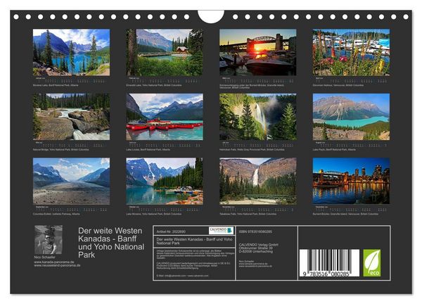 Produktbild: Der weite Westen Kanadas - Banff und Yoho National Park (Wandkalender 2026 DIN A4 quer), CALVENDO Monatskalender
