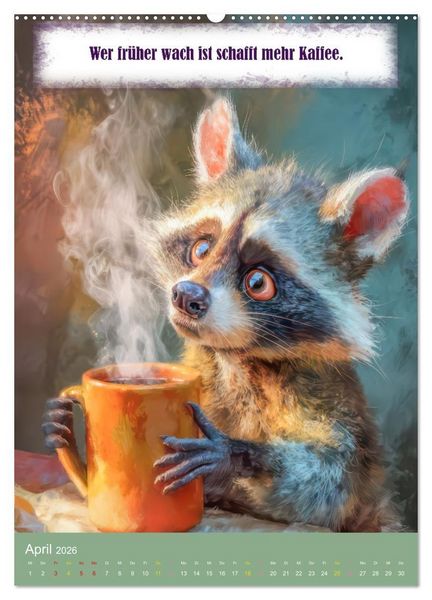 Produktbild: Kaffeezeit - Humor und Spr&uuml;che (Wandkalender 2026 DIN A2 hoch), CALVENDO Monatskalender
