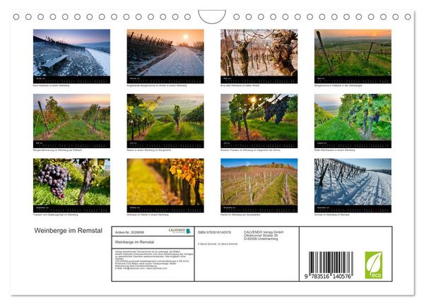 Produktbild: Weinberge im Remstal (Wandkalender 2026 DIN A4 quer), CALVENDO Monatskalender