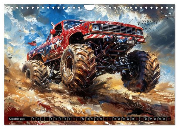 Produktbild: Wilde Monstertrucks (Wandkalender 2026 DIN A4 quer), CALVENDO Monatskalender
