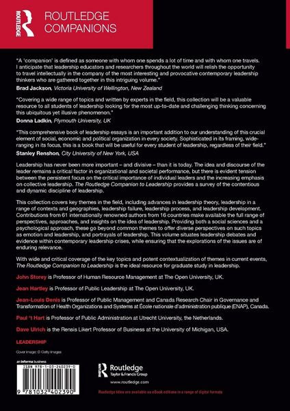 Produktbild: The Routledge Companion to Leadership