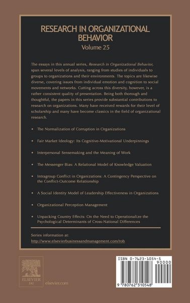 Produktbild: Research in Organizational Behavior