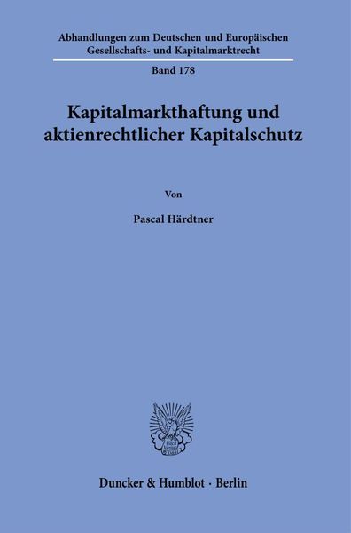 Produktbild: Kapitalmarkthaftung und aktienrechtlicher Kapitalschutz.