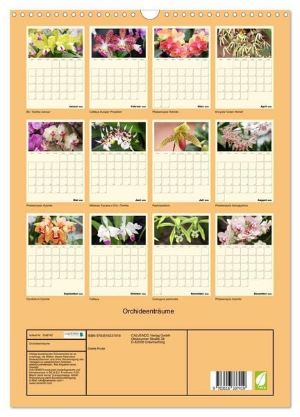 Produktbild: Orchideentr&auml;ume (Wandkalender 2026 DIN A3 hoch), CALVENDO Monatskalender