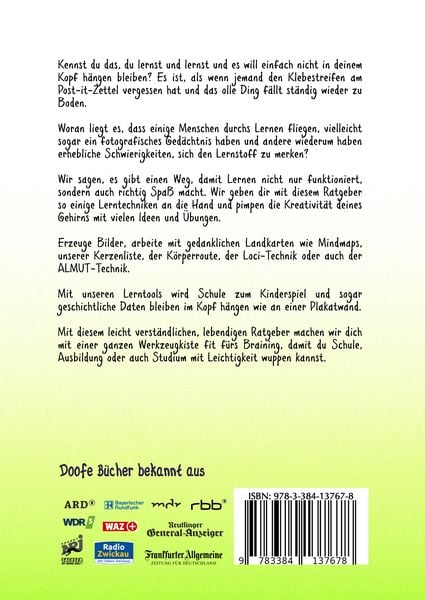 Produktbild: Lerndoof - Dein praktischer Lernkompass: So wird Lernen zum Kinderspiel - mit Mindmaps, Kerzenliste, K&ouml;rperroute, Loci-Technik und Co.