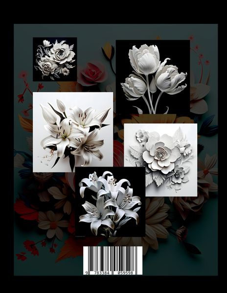 Produktbild: Blumen 3D Malbuch &bdquo;Black & White&ldquo;