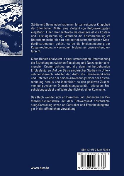 Produktbild: Kommunale Kostenrechnung