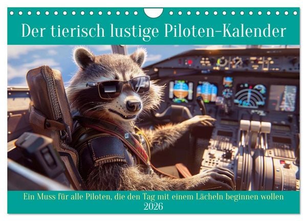 Produktbild: Der tierisch lustige Piloten-Kalender (Wandkalender 2026 DIN A4 quer), CALVENDO Monatskalender