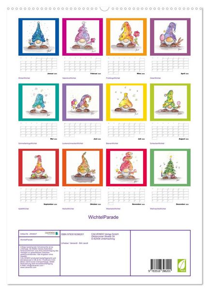Produktbild: WichtelParade (hochwertiger Premium Wandkalender 2026 DIN A2 hoch), Kunstdruck in Hochglanz