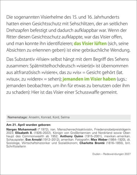 Produktbild: Duden Das Salz in der (Buchstaben-)Suppe Tagesabrei&szlig;kalender 2027 - Redewendungen und ihre Bedeutung