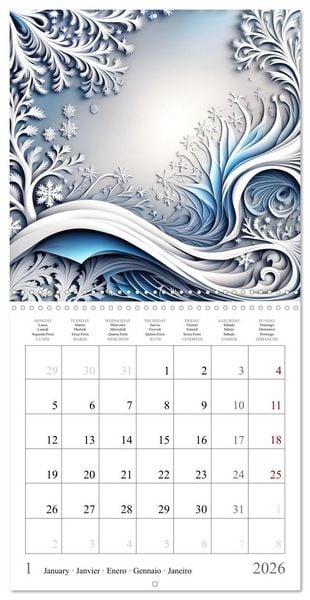 Produktbild: Quatre saisons - Fractales (Calendrier mural carr&eacute; 2026 30x30 cm) Calendrier double avec une page pour vos prises de notes