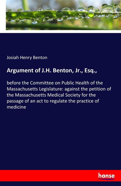 Produktbild: Argument of J.H. Benton, Jr., Esq.,