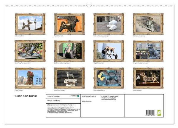Produktbild: Hunde sind Kunst (Wandkalender 2026 DIN A2 quer), CALVENDO Monatskalender