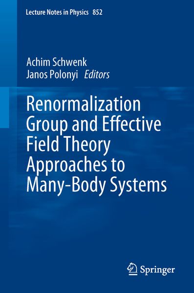 Produktbild: Renormalization Group and Effective Field Theory Approaches to Many-Body Systems