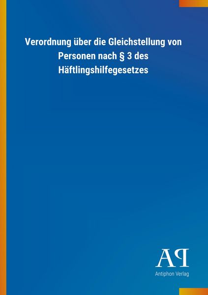 Produktbild: Verordnung &uuml;ber die Gleichstellung von Personen nach &sect; 3 des