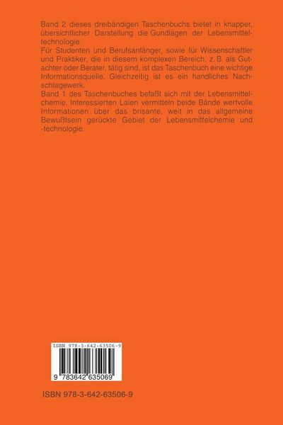 Produktbild: Taschenbuch f&uuml;r Lebensmittelchemiker und -technologen