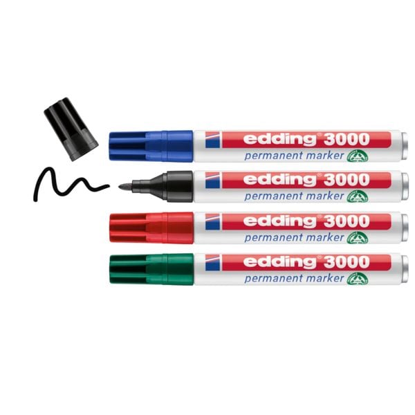Produktbild: edding Permanentmarker 3000 1,5-3mm 4 St&uuml;ck Blister