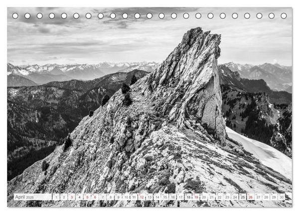 Produktbild: Bergpixels Schwarz-Wei&szlig;e Gebirgstr&auml;ume (Tischkalender 2026 DIN A5 quer), CALVENDO Monatskalender