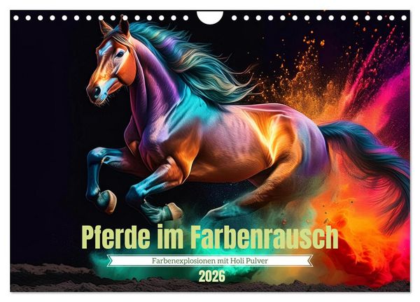 Produktbild: Pferde im Farbenrausch (Wandkalender 2026 DIN A4 quer), CALVENDO Monatskalender