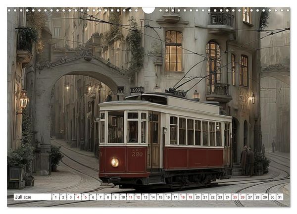 Produktbild: Stra&szlig;enbahnen - Pulsadern der Stadt (Wandkalender 2026 DIN A3 quer), CALVENDO Monatskalender