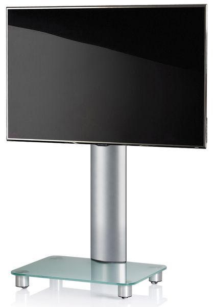 Produktbild: TV Standfu&szlig; Glas Fernseh Rollen St&auml;nder Fu&szlig; Tosal