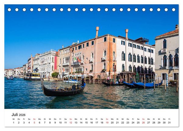 Produktbild: Unterwegs in Venedig (Tischkalender 2026 DIN A5 quer), CALVENDO Monatskalender