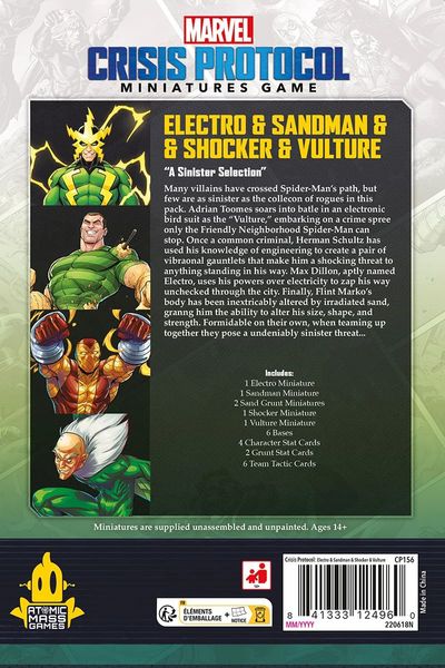Produktbild: Marvel Crisis Protocol - Electro & Sandman & Shocker & Vulture DE/EN/ES/FR