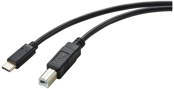 Renkforce USB-Kabel USB 2.0 USB-C Stecker, USB-B Stecker 2.00 m Schwarz Gesamtschirm RF-5720420