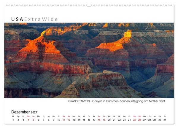 Produktbild: GRAND CANYON Panoramabilder (Wandkalender 2027 DIN A2 quer), CALVENDO Monatskalender