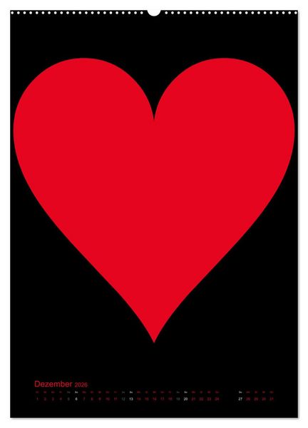 Produktbild: Foto- und Bastelkalender &bdquo;LIEBE&ldquo; in der Farbe Schwarz (Wandkalender 2026 DIN A2 hoch), CALVENDO Monatskalender
