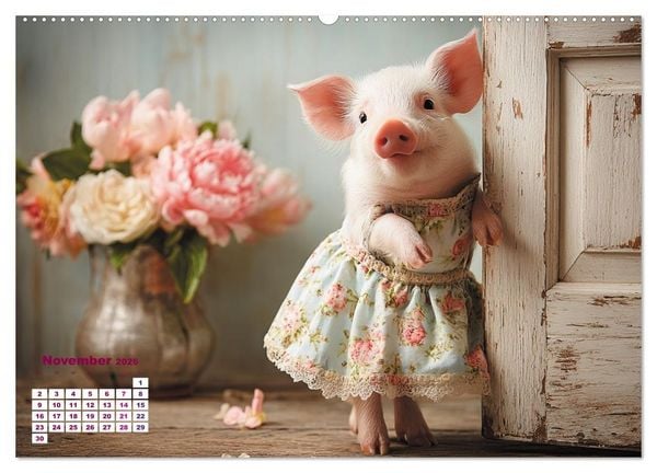 Produktbild: Vom Gl&uuml;ck, ein Schweinchen zu sein (hochwertiger Premium Wandkalender 2026 DIN A2 quer), Kunstdruck in Hochglanz